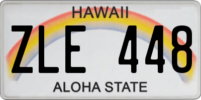 HI license plate ZLE448
