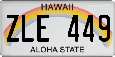 HI license plate ZLE449