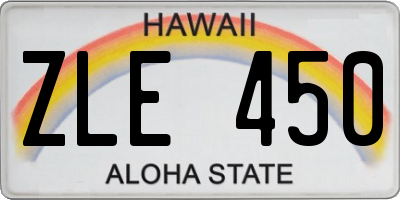 HI license plate ZLE450