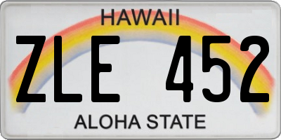 HI license plate ZLE452