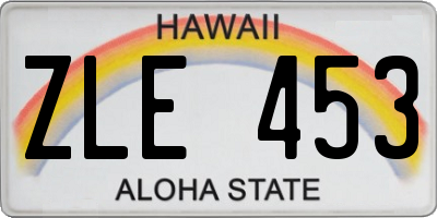 HI license plate ZLE453
