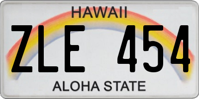 HI license plate ZLE454