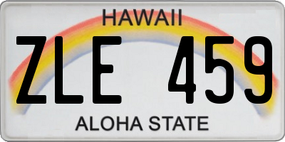 HI license plate ZLE459