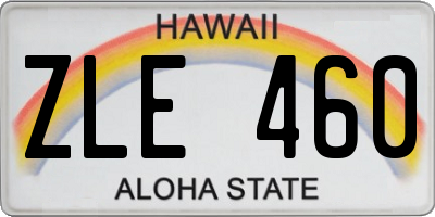 HI license plate ZLE460