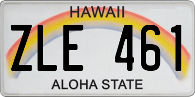 HI license plate ZLE461