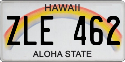 HI license plate ZLE462