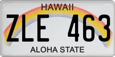 HI license plate ZLE463