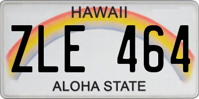 HI license plate ZLE464