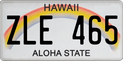 HI license plate ZLE465