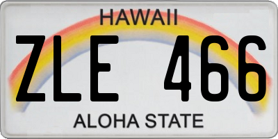 HI license plate ZLE466