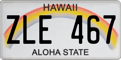 HI license plate ZLE467