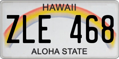 HI license plate ZLE468