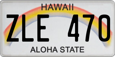 HI license plate ZLE470