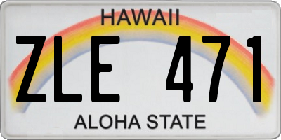 HI license plate ZLE471