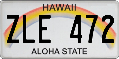 HI license plate ZLE472