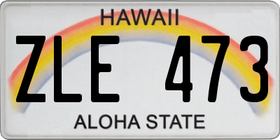 HI license plate ZLE473