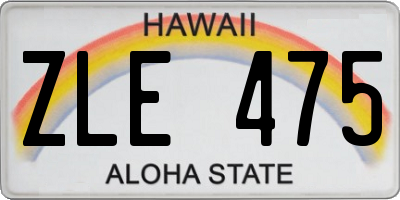 HI license plate ZLE475