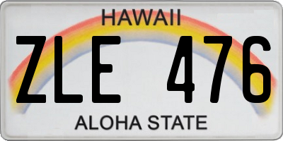 HI license plate ZLE476