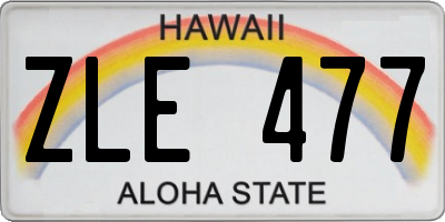 HI license plate ZLE477