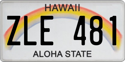 HI license plate ZLE481