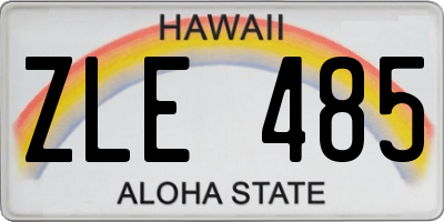 HI license plate ZLE485