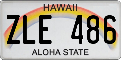 HI license plate ZLE486