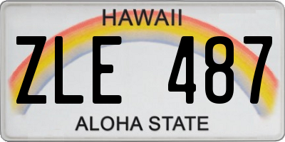 HI license plate ZLE487
