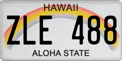 HI license plate ZLE488
