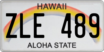 HI license plate ZLE489