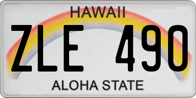 HI license plate ZLE490