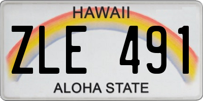 HI license plate ZLE491