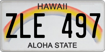 HI license plate ZLE497