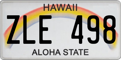 HI license plate ZLE498
