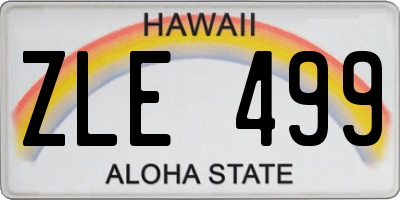 HI license plate ZLE499