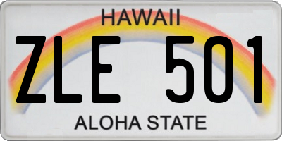 HI license plate ZLE501