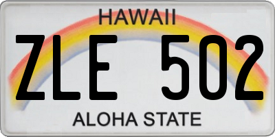 HI license plate ZLE502
