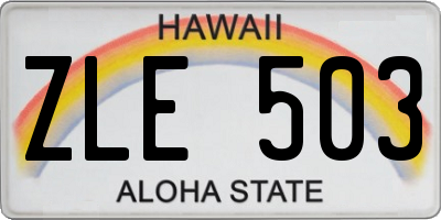 HI license plate ZLE503