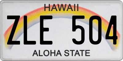 HI license plate ZLE504