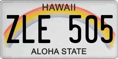 HI license plate ZLE505