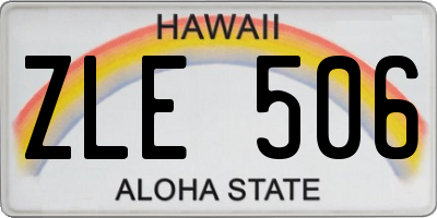 HI license plate ZLE506