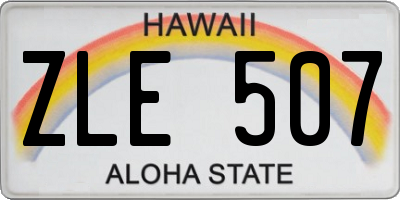 HI license plate ZLE507