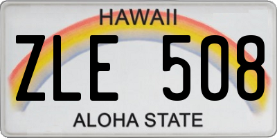 HI license plate ZLE508