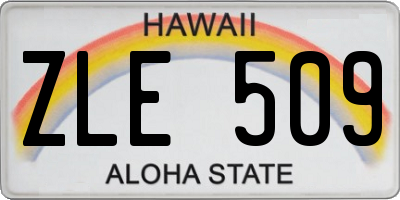 HI license plate ZLE509