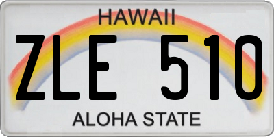 HI license plate ZLE510