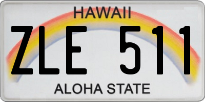 HI license plate ZLE511