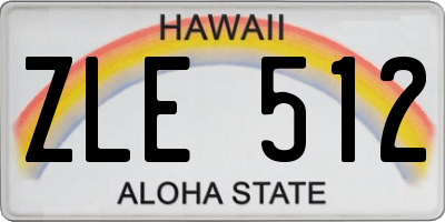 HI license plate ZLE512