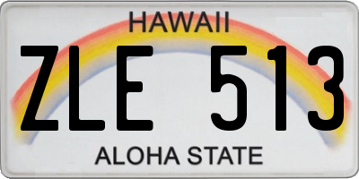 HI license plate ZLE513