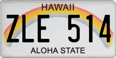 HI license plate ZLE514