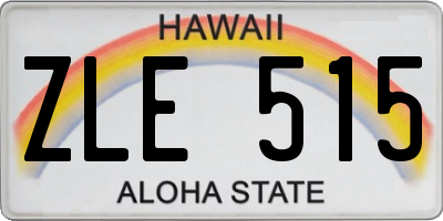 HI license plate ZLE515
