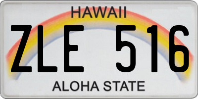 HI license plate ZLE516